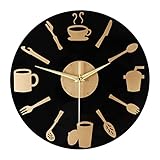 XDLEDMKIZ Reloj de Pared Decorativo, silencioso, con Movimiento de Barrido de Segundos, de Metal acrílico, de Cuarzo, para Sala de Estar y Cocina.