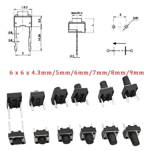 Micro interrupteur 6x6x5mm idéal pour réparer une télécommande de garage
