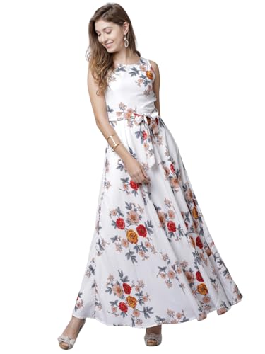 Image of Tokyo Talkies Womens White Printed Maxi Dress