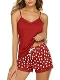 Avidlove Pajama Set for Women Sexy Sleepwear for Women Pajama Sets Shorts Little Red Heart L