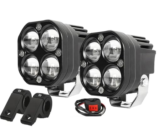 Antibrouillards longue portée LED blanc et jaune 50000 lm pour moto et SUV