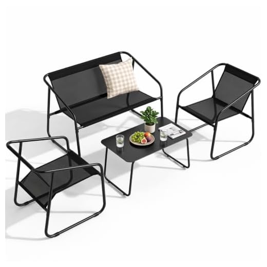 DUMOS Stylish 4 Piece Patio Furniture Set