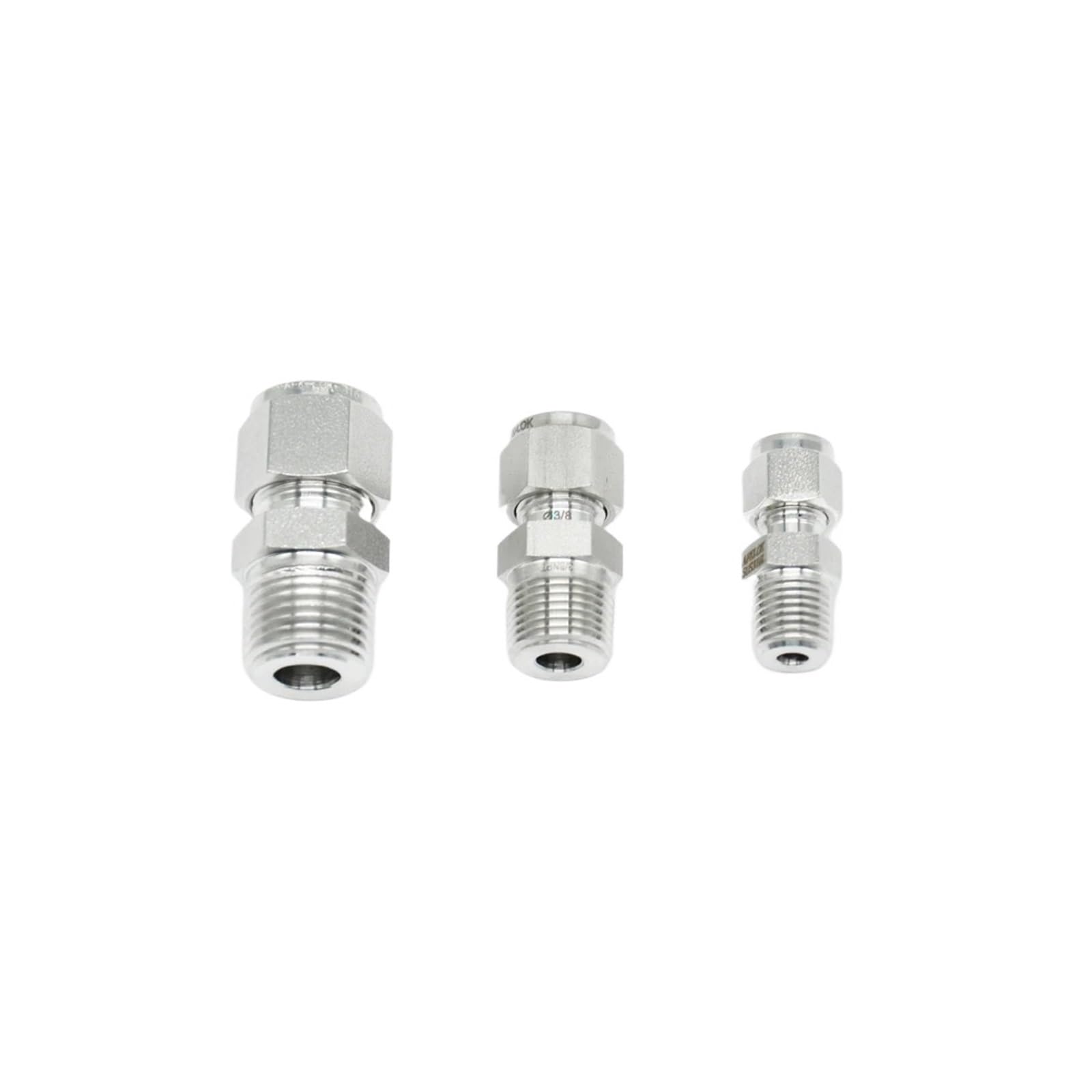 Conector macho de casquillos de acero inoxidable 316 para tubos de gas y fluidos