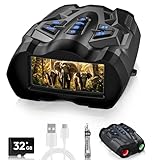 4K Night Vision Goggles, Upgrade Night Vision Binoculars with 5000mAh Battery Rechargeable Battery - 16X Digital NightVision 9 Gear Infrared with 32GB TF Card, 3.5