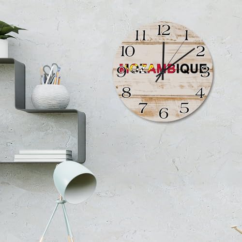 Horloge murale Mozambique 38cm vintage silencieuse de style campagne