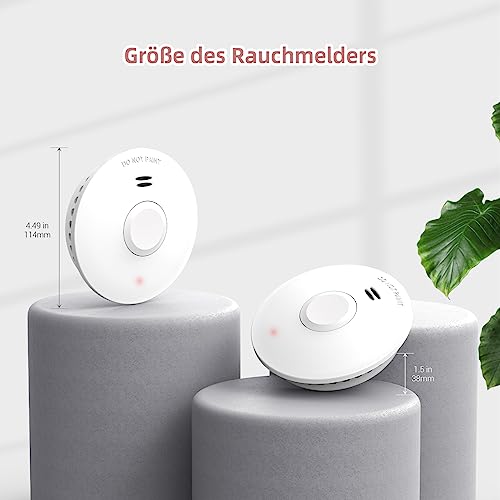 Putogesafe Rauchmelder vernetzt, Funkrauchmelder mit 10-Jahr Batterie, Max. 40 vernetzbarer...
