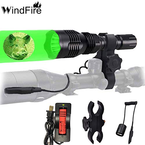 WINDFIRE WF-802 Waterproof 350 Lumens Tactical Flashlight 250 Yard Long Range Throwing Green