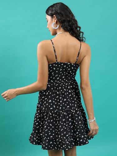 Image of Tokyo Talkies Women's Sleeveless Sweet Heart Neck Printed Dresses | Stylish| Casual