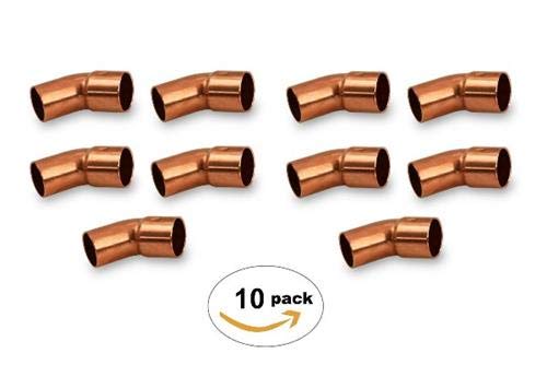 (Pack of 10) HVAC Wrot Copper Street 45 Degree Elbow, 7/8 in. x 7/8 in. OD, 3/4 in Nominal, FTG x C - W03334
