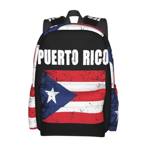 Puerto Rico Flag Laptop Backpack Work Travel Backpacks Business Rucksack Casual Outdoor Daypack with Adjustable Strap Bags for Sports Office Gym Hiking2