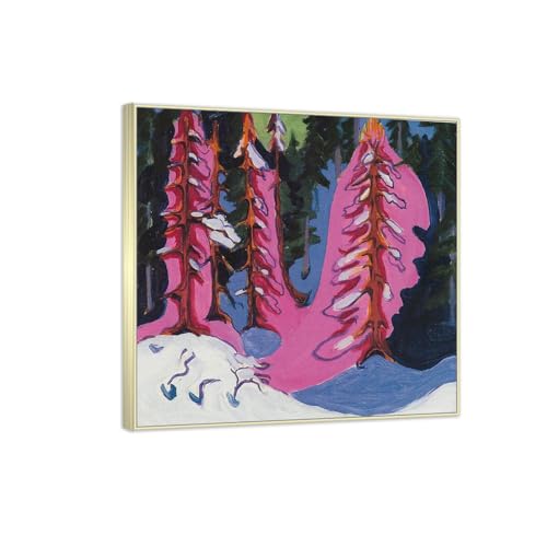 Toile abstraite Ludwig Kirchner Cadres de champagne : reproduction haut de gamme 40x40
