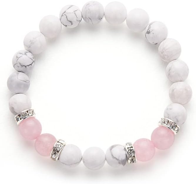 Pingyongchang 2pcs Natural Crystal Bracelet for Women Men Anxiety Beaded Stretch Bracelets Jewelry Healing Stone Crystal Bracelet Stress Relief Yoga Beads Chakra Bracelets - Image 5