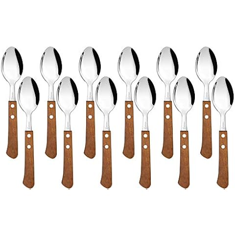 Juego de 12 Cucharas de Mesa con Mango de Madera Cover