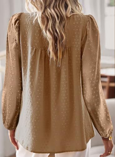 Image of Falechay Womens Tops Flowy Boho Dressy Casual Lace Cute Long Sleeve Shirts
