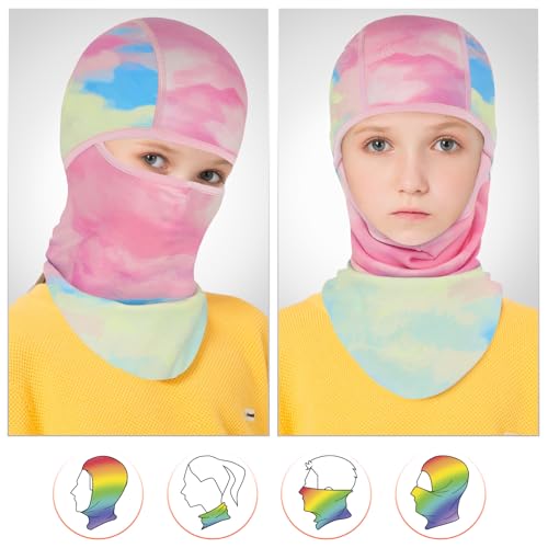 Venswell Kids Balaclava Windproof Ski Mask Winter Face Warmer for Cold Weather Boys Girls A-2-colorful 1 - Thumbnail 5