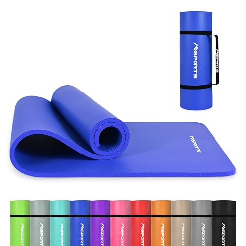 Image of MSPORTS Yoga Mat Premium Non Slip Thick - Extra Comfortable Exercise Mat for Home Workouts, Pilates, Stretching & Gym - Cushioned NBR Foam, Gym Mat with Strap, for Women & Men