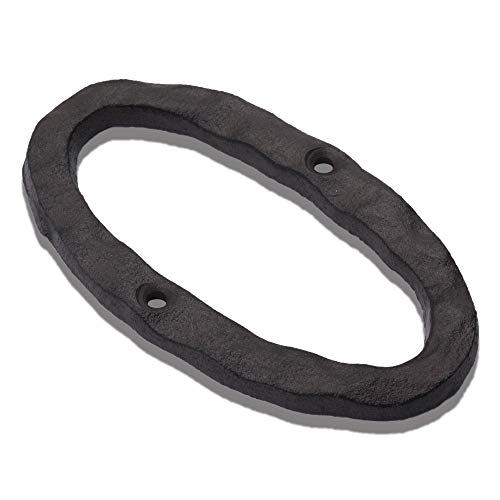 6 Inch House Numbers, Cast Iron Metal Home Address Number, Heavy Duty & Sturdy, Unique Hammered Look, Number 0
