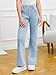 Haloumoning Girls Flare Jeans Kids Fashion Stretchy Denim Pants Bell Bottoms with Pockets Light Blue