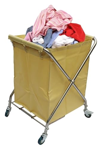 Bolsa de lavandería comercial azul extraíble y duradera para carrito plegable de ropa 4