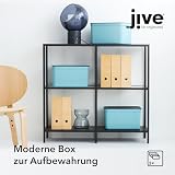 Jive Dekobox 3er- Set Aufbewahrungsbox 16l mit Deckel, Kunststoff (PP recycelt), türkis/anthrazit, 3x16l (37.5 x 27.8 x 29.8 cm)