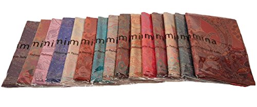 Kuldip Double Ply Double Sided Premium Jamawar Pashmina Scarf Shawl Wrap. Assorted. (Pack of 10)3