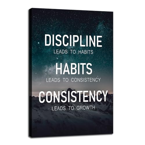 Discipline Habits Consistency Growth Motivational Wall Art Inspirational Poster Canvas