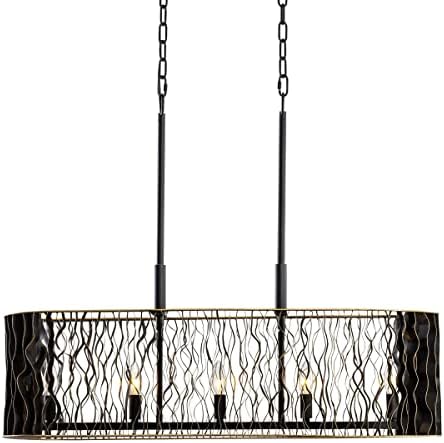 Varaluz Estela 5-Lt Linear Pendant - Matte Black/French Gold