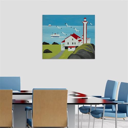 Tableau sur Toile Phare Maud Lewis Haute Définition Impression - 3