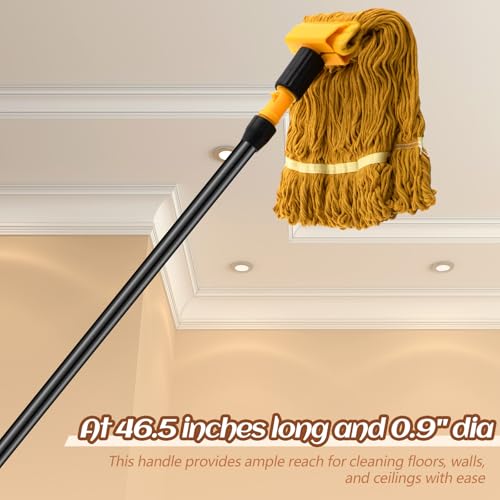 Image of Gisafai 46.5 Inch Broom Handle with Threaded Tip,Black,20 Pcs | Broom Sticks Metal Cleaning Pole with Plastic Thread Stick, for Floor Brushes Replacement Clean Tools Commercial Home Office