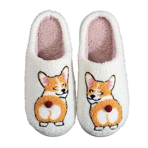 Image of Highland Cow Slippers for Women Plush Scottish Highland Cow Animal Slippers Warm Non Slip Home Indoor Slippers