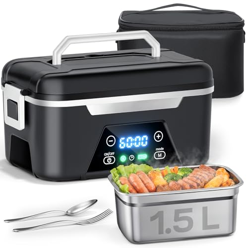 ISNIKA Cordless Heated Lunch Box For Adults, 1.5L (6 Cups) ...
