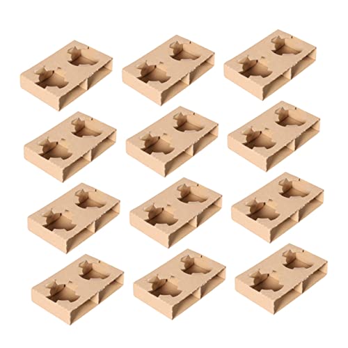 FELTECHELECTR 50pcs Corrugated Paper Drink Carrier Tray for Cups Takeout Beverage Holder for Tea and Smoothies Sturdy and Reliable