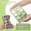Silicone Ice Cube Trays with Lid, Set of 4, Easy Release Ice Molds, Reusable and Stackable Ice Trays for Freezer for Cocktail, Whiskey, Baby Food, BPA Free (green) #1