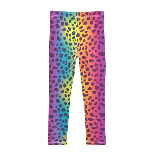Rainbow Animal Skin Print Girls Casual Leggings for Kids Printed Long Pant Bottoms Stretch and Soft2