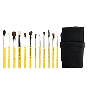 Bdellium Tools Professional Makeup Brush Travel Series – Eyes 12pc. Brush Set with Roll-Up Pouch