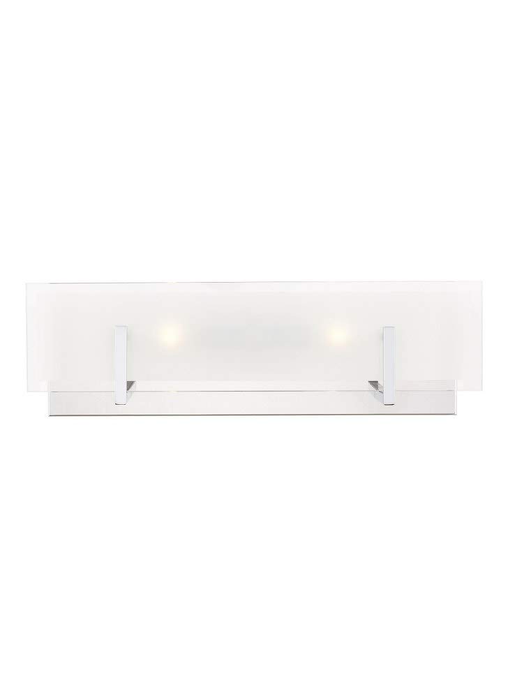 Generation Lighting 2-Light Syll Bath Fixture Wall Lamp (Chrome) 4430802-05 | Bathroom Light Fixture for Home Decor | Vanity Light Fixture Uses Candelabra E12 Standard or LED Light Bulbs