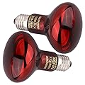DERNORD Infrared Heat Lamp for Reptiles - 100W Red Basking Spot Bulb Night Heat Lamp for Tortoise Chameleon Puppy Bearded Dragon Poultry Vivarium Terrarium 2 Pack