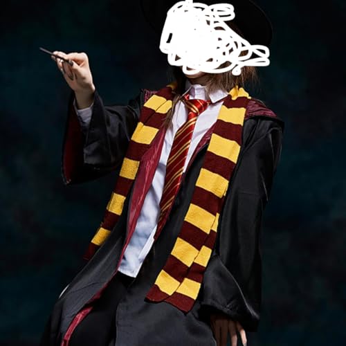 Fancyku Store Fancyku Gryffindor Knit Striped Scarf, Yellow Wizard - Image 7