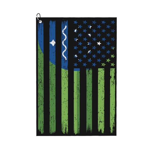 NAZIIQW US and Flag of Bellingham, Washington Golf Towel