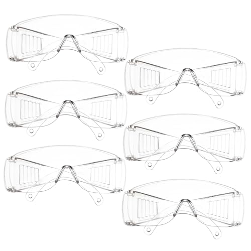 SOLUSTRE 6 Pairs Protective Safety Glasses Ventilation Lab Eyewear Impact Resistant Side Shields for Construction and Laboratory Use