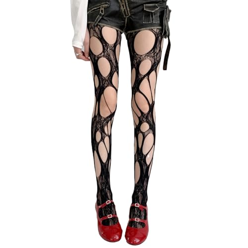 Image of Women's Ripped Tights for Women Y2K Pantyhose Goth Tights Leggings Fishnet Stockings