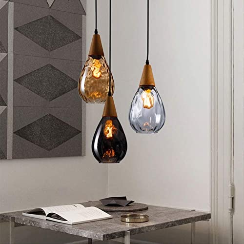 Lámpara de araña con pantalla de vidrio y cable ajustable para iluminación interior 4