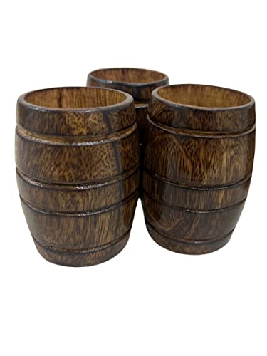 Collectiblesbuy Handmade Mango Wood Cups Set Of 6 For Tea Wooden Barrel Shaped Beer Mug Coffee Mug Small Travel Camping Cup Wood Beer Tea Cup Drinking Portable Mug For Men Wine Cup Beer Mugs Steins #TOP2