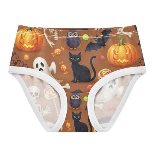 Girls Underwear, Halloween Pumpkins Toddler Girl Panties, Girls Cotton Underwear, 2T–8 Years