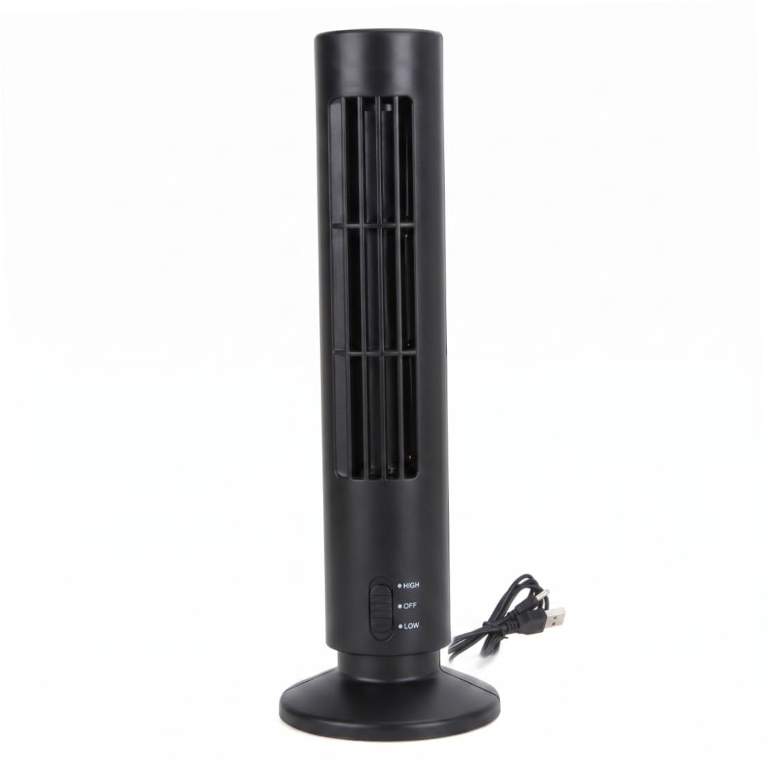 Ngbbby Small Tower Fan, Bladeless Mini Tower Fan With 2-speed Settings, Usb Fans That Blow Cold Air, Quiet Operation & Energy Efficient, Black (10.5x33cm), Desk