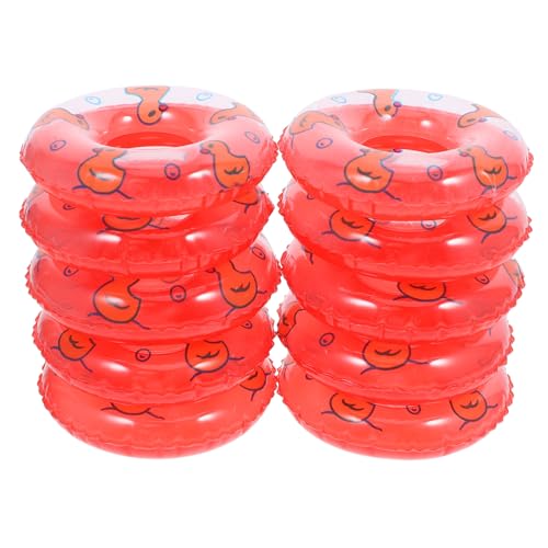 Abaodam 10Pcs Decorative Swim Rings for Doll Houses Cute Ornaments for Bathtub Fun Creative Play Accessories for Photography and