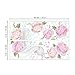 decalmile Peony and Swan Wall Decals Flower Girls Wall Stickers Girls Bedroom Romantic Room Wall Decor