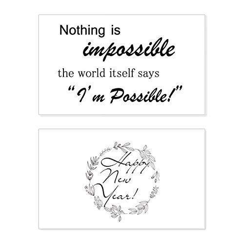 Tarjeta conmemorativa de Año Nuevo con mensaje de bendición Impossible para desear prosperidad