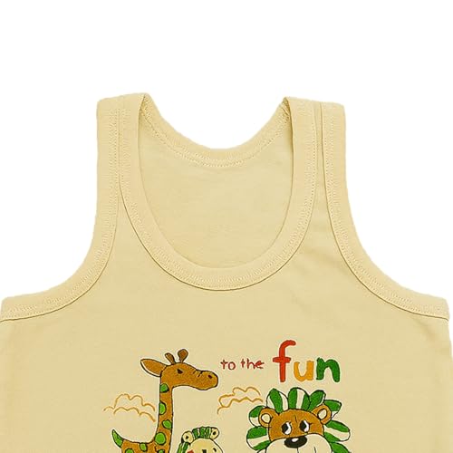 Image of Kidbea 100% Organic Soft Cotton Muslin Sleeveless Jhabla for Baby Boys | Regular Fit Vest for Infant Summerwear Set I GOTS Certified