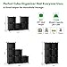 C&AHOME 6-Cube Storage Organizer, Stackable Storage Cubes Shelves, Portable Bookshelf, Plastic Clothing Storage Closet Organizer, DIY Modular Shelving Units for Wardrobe, Home, Black